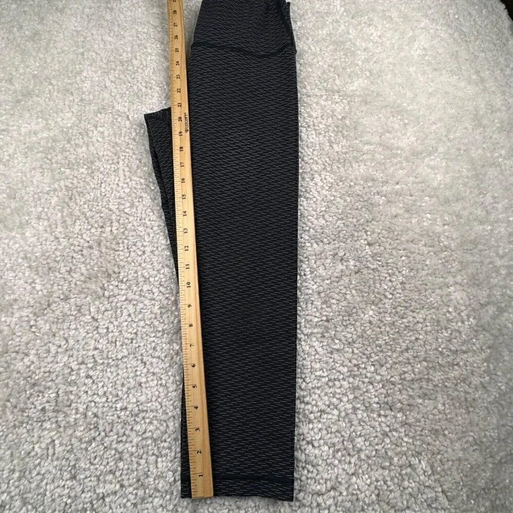 Lululemon Wunder Under High Rise Crop Legging Black Gray Textured Print